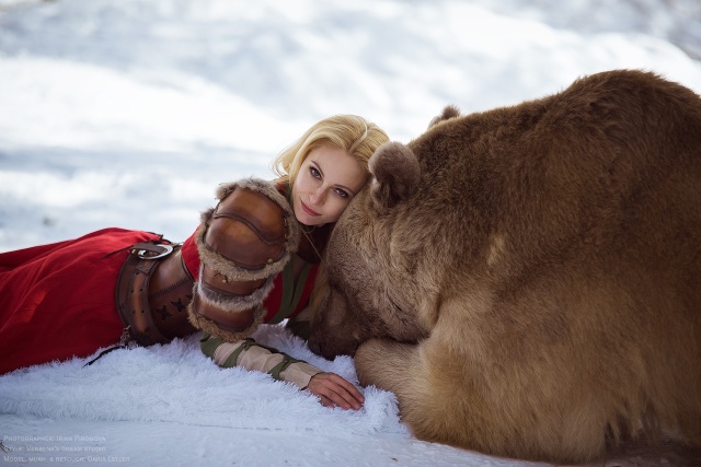 Girl And A Bear