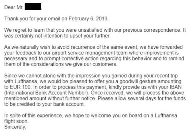 Lufthansa Offers Money After An Anti-Semitic Complaint