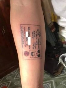 Guy Who Always Forgot His ID Card Has It Tattooed on Forearm