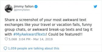 Jimmy Fallon Strikes With A #MyAwkwardTexts Challenge