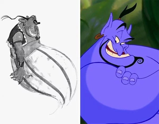 Disney Concept Sketches Compared To Real Characters