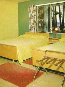 Bedroom Interior Of The 1950s and '60s American Hotels