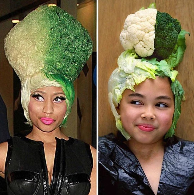 Nine-Year-Old Girl Uses Food And Other Things To Look Like Celebrities