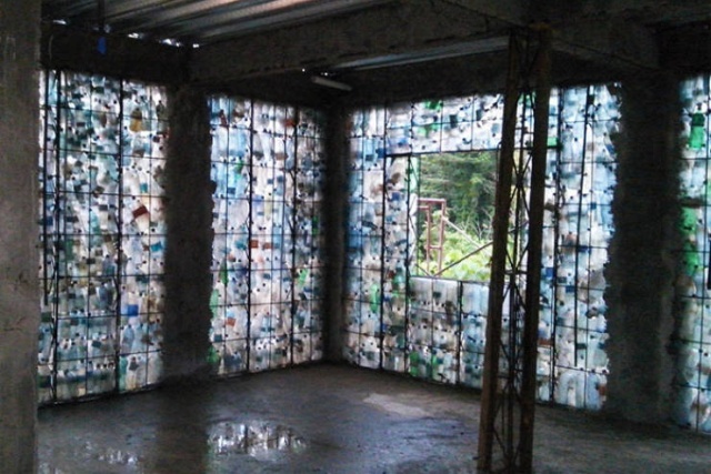 Houses Made Out Of Discarded Plastic Bottles