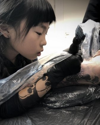 Noko Is A 10-Year-Old Tattoo Apprentice