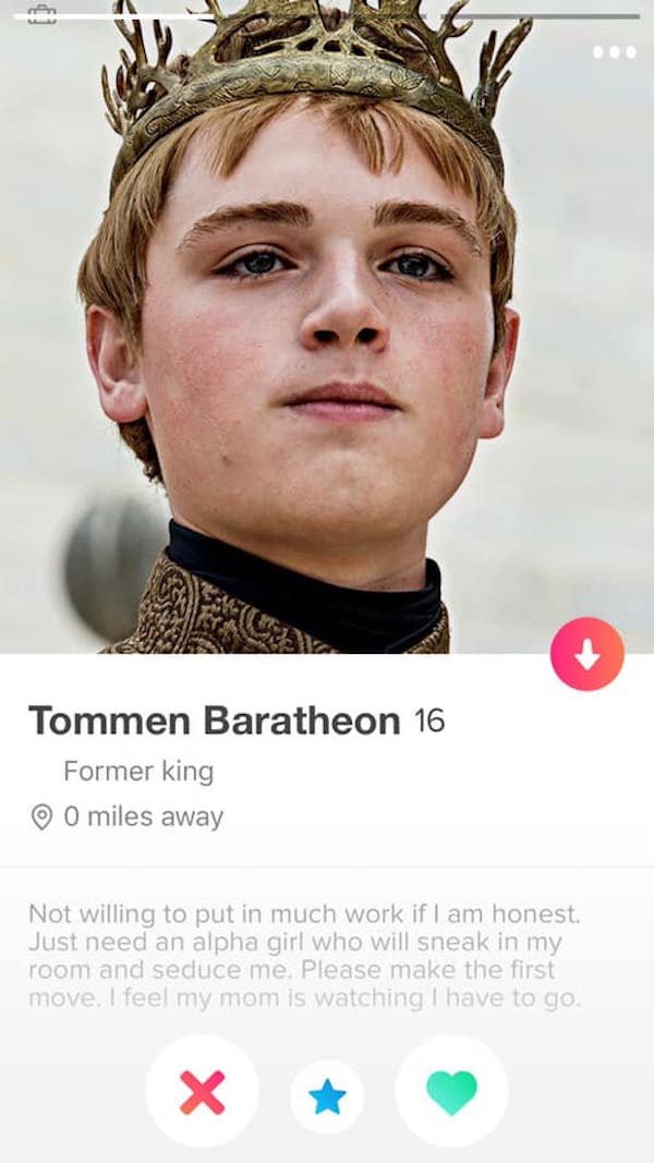 Game of Thrones Tinder Profiles