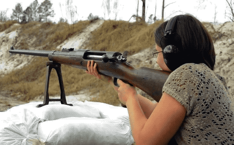 This Girl Is Shooting A 5-Foot 7-Inch WWI Rifle
