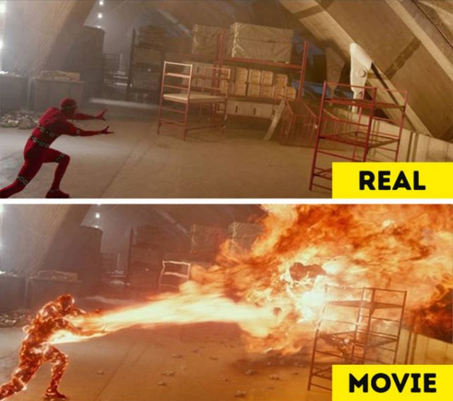 Behind-The-Scenes Photos VS Movie Moments