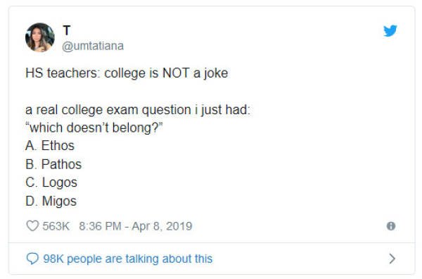 Funny Tweets About College Students