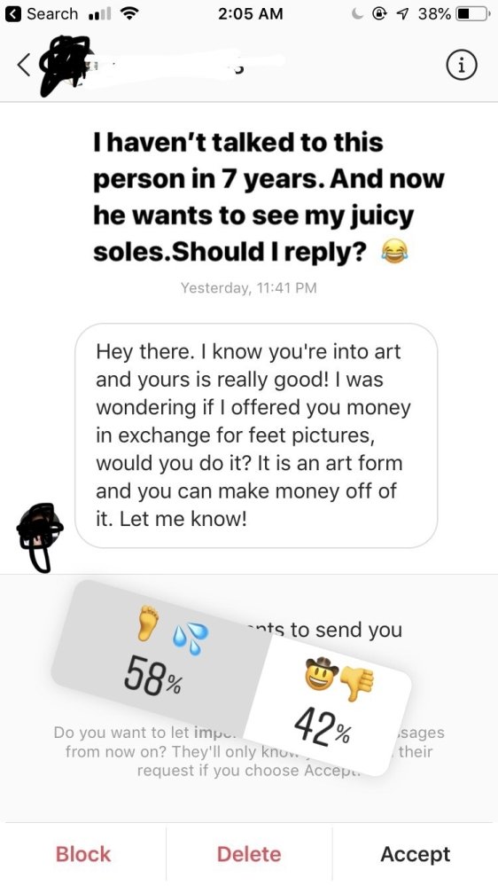 A Girl Trolls An Ex-classmate Who Offered Her $50 For Pictures Of Her Feet