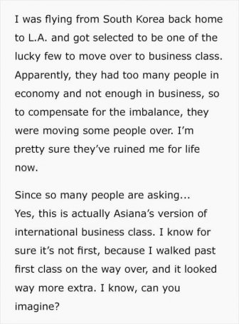 First Class Is Not Economy…