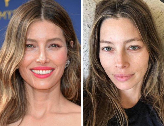 Famous Women With And Without Makeup