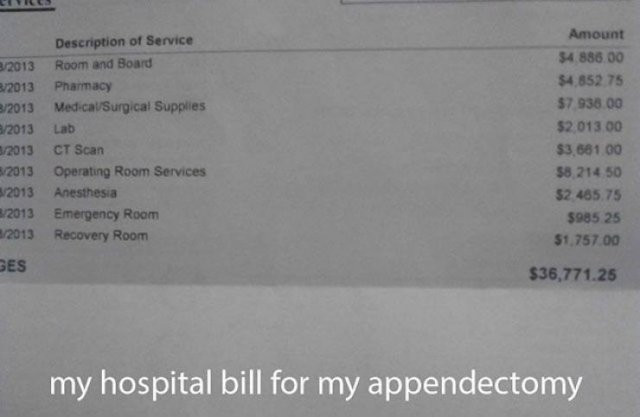 US Medical Bills Are Out Of This World