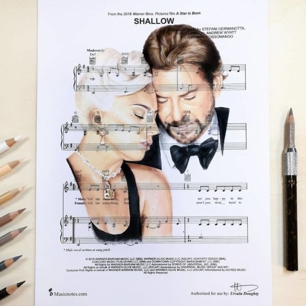 Music Sheet Drawings By Ursula Doughty