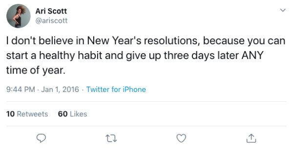 New Year’s Resolution Tweets