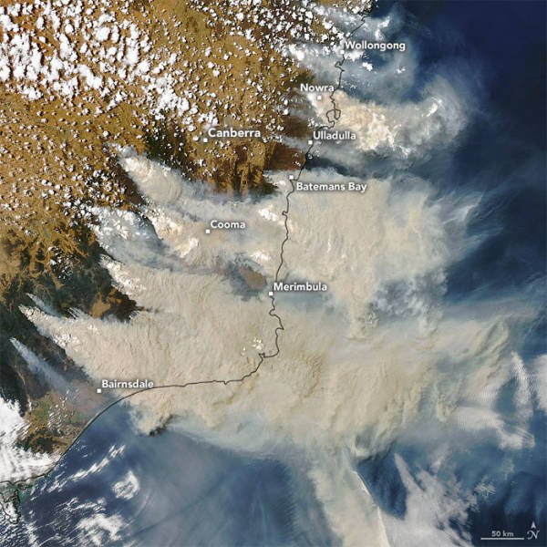 Satellite Images Show Australia's Wildfires