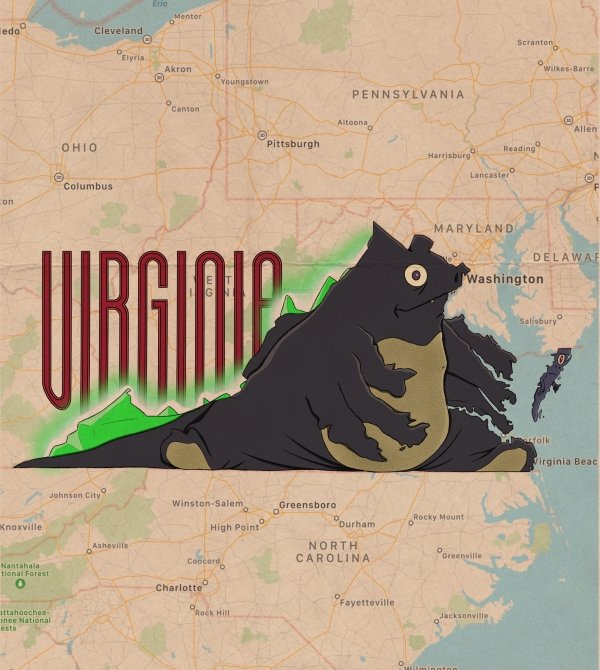 Artist Turned US Map Into Monster Map
