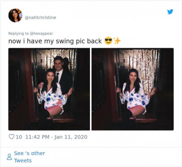 Woman Removes Exes From Photos