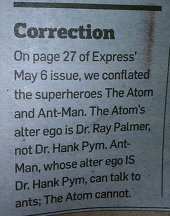 Headline Corrections