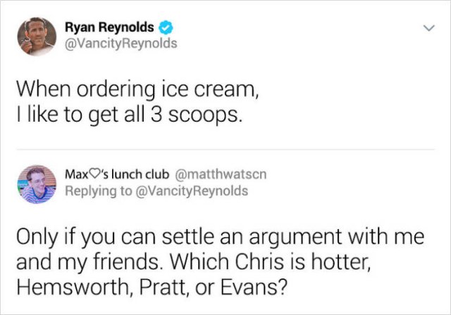 Ryan Reynolds' Tweets