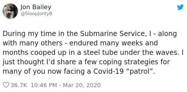 Former Submariner Shares Sanity Tips During Isolation