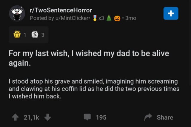 Two Sentence Horror