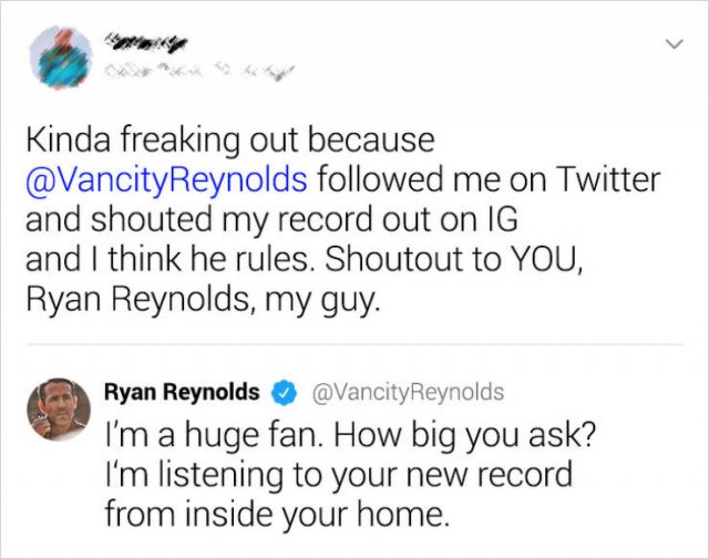 Ryan Reynolds Responds To Random Tweets