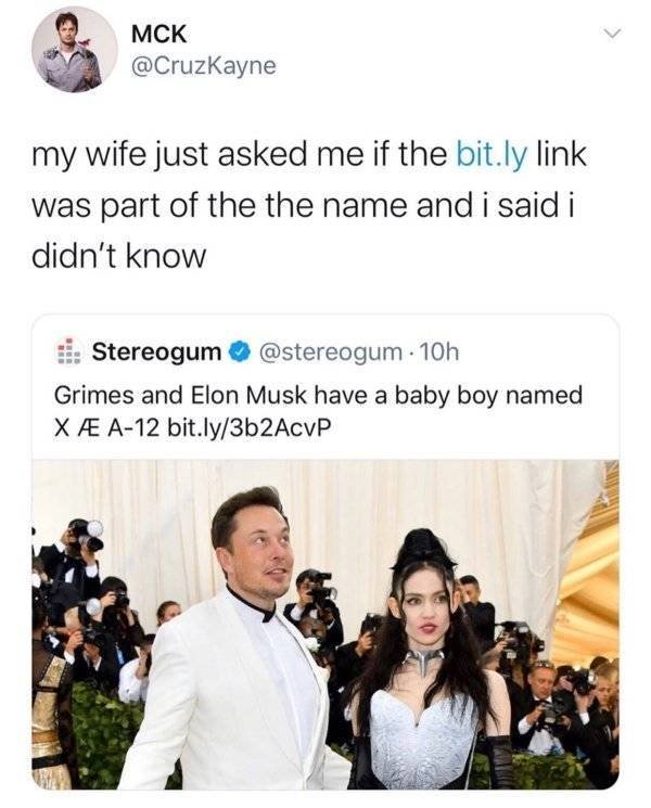 Internet Keep Trolling Elon Musk For His Baby's Name X Æ A-12