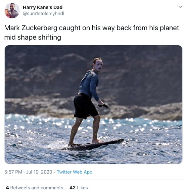 Mark Zuckerberg Surfing Face Others