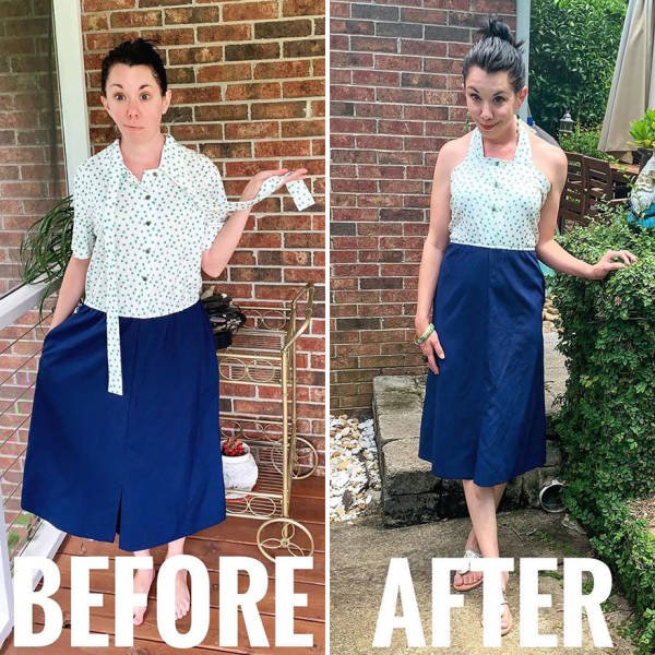 This Woman Transforms Thrift Store Clothes Into Fashion Outfits