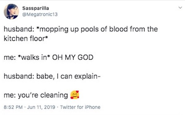 Marriage Tweets About Cleaning