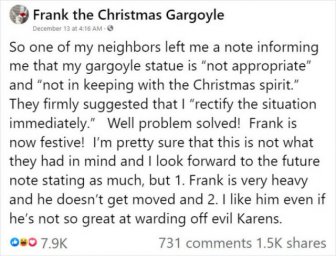 Frank The Christmas Gargoyle