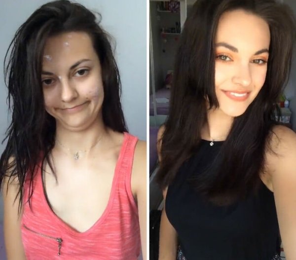 Girls With And Without Makeup, part 7