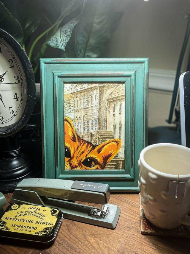 Artists Improved Thrift Store Paintings In A Funny Way