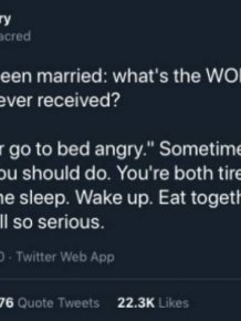 The Worst Marriage Advices