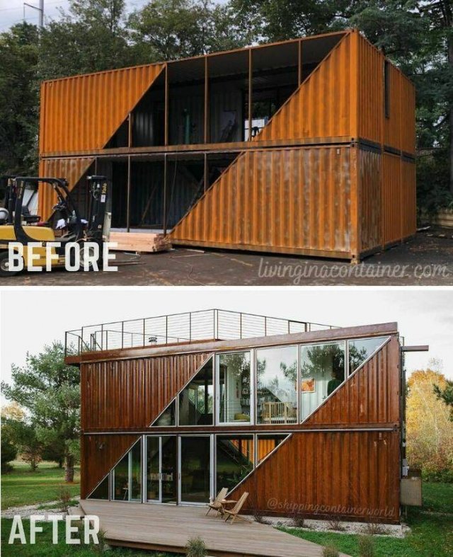 Recycled Shipping Containers Were Turned Into Houses