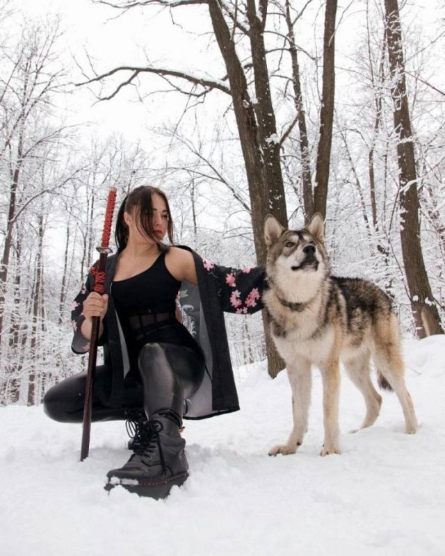 Woman And Wolf Become Inseparable Friends