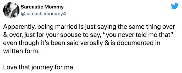 Married Life Tweets, part 6