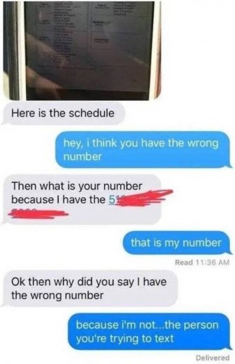 Wrong Number Messages