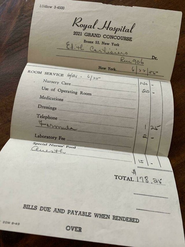American Medical Bills From The 20'th Century