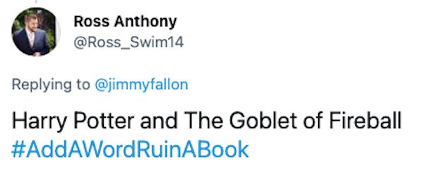 Add A Word To Ruin To A Book Tweets