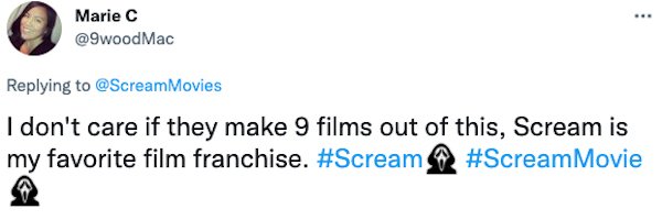 Scream Movie Trailer Tweets