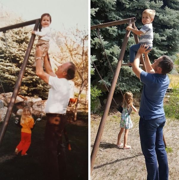 People Recreate Their Old Family Photos