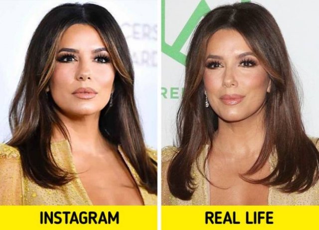 Famous Women In Real Life And In “Instagram”