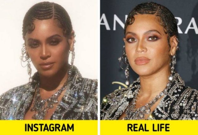Famous Women In Real Life And In “Instagram”