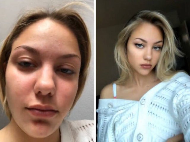 Girls With And Without Makeup, part 8
