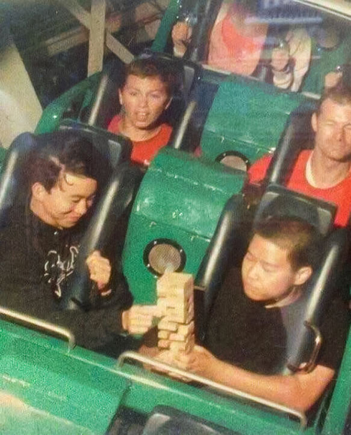 Funny People On The Roller Coaster