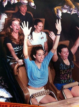 Funny People On The Roller Coaster