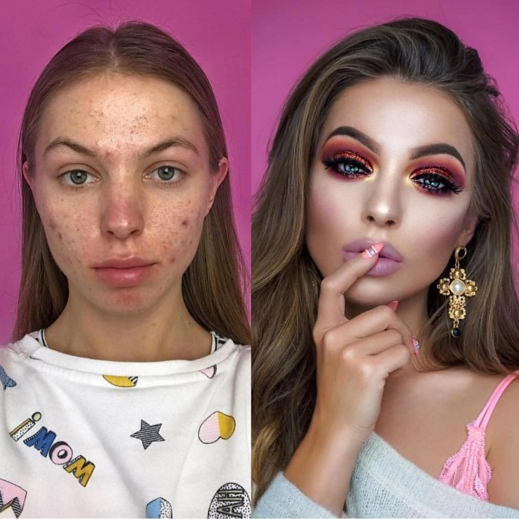 Girls With And Without Makeup, part 9