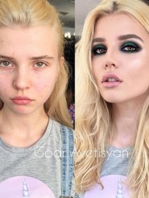 Girls With And Without Makeup